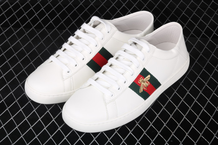 GUCC Ace Embroidered Low-Top Sneaker white with bee ‎429446 02JP0 9064 - CCSHOES