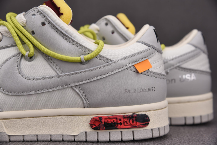 OFF-WHITE X NIKE DUNK LOW THE 50 WHITE GREY DM1602-106 - CCSHOES