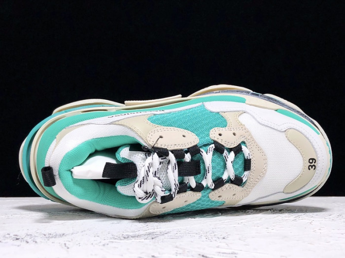 Balencaiga Triple S White Grey Turquoise (W) 524039 W09OH 3005 - CCSHOES