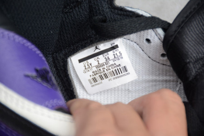 KIDS AIR JORDAN 1 RETRO HIGH OG 'COURT PURPLE' 555088-501 - CCSHOES