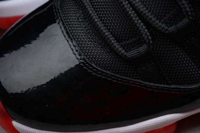 Air Jordan 11 Retro Low "Bred" Black/ Red mens 528895-012 - CCSHOES