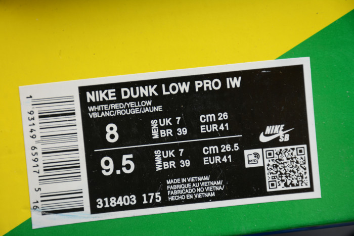 NIKE DUCK LOW PRO WHITE RED YELLOW 318403-175 - CCSHOES