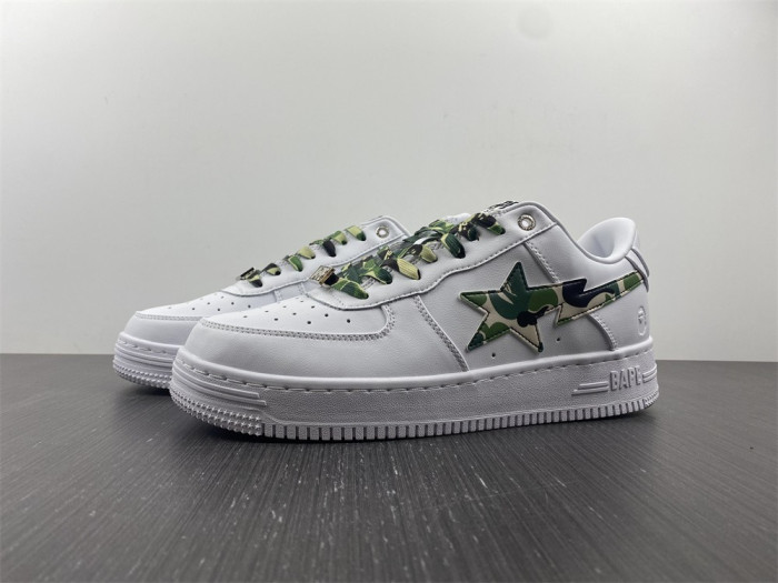 A BATHING APE SK8 STA LOW WHITE ABC CAMO GREEN - CCSHOES