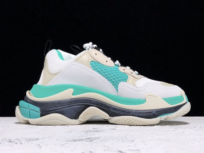 Balencaiga Triple S White Grey Turquoise (W) 524039 W09OH 3005 - CCSHOES