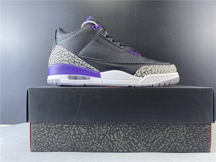 Air Jordan 3 Retro Black Court Purple CT8532-050 - CCSHOES