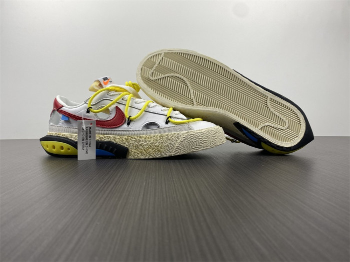 Off-White x Nike Blazer Low "White/University Red" DH7863-100 - CCSHOES