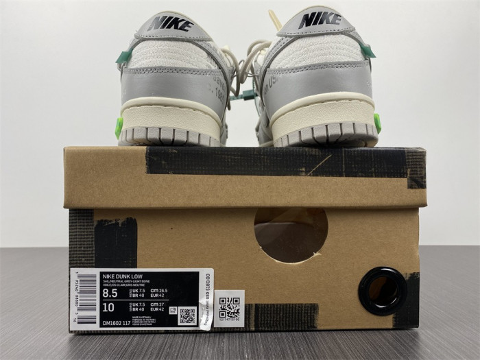 Nike Dunk Low Off-White Lot 42 DM1602-117 - CCSHOES