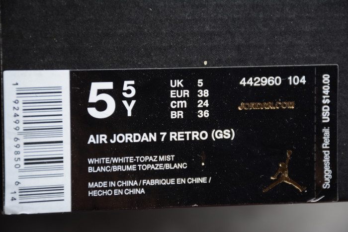 Air Jordan 7 Retro Topaz Mist (GS) 442960-104 - CCSHOES