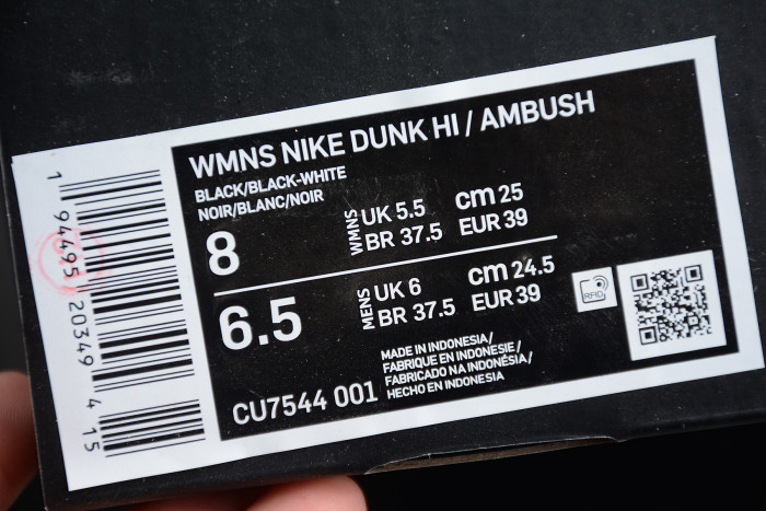 Nike SB Dunk High Ambush Black White CU7544-001 - CCSHOES