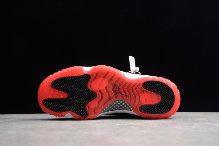 Air Jordan 11 Retro Low "Bred" Black/ Red mens 528895-012 - CCSHOES