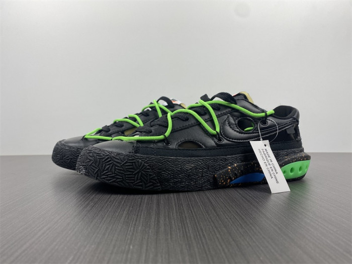 Off-White x Nike Blazer Low "Black / Green" DH7863-001 - CCSHOES