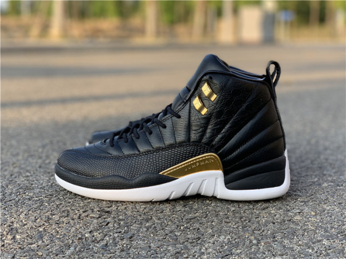 Air Jordan 12 Retro 'Reptile' Black/Metallic Gold-White AO6068-007 - CCSHOES