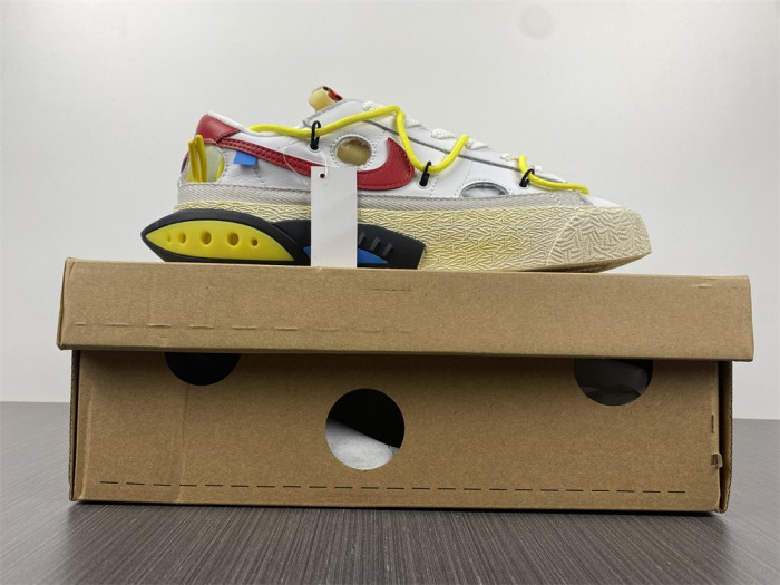 Off-White x Nike Blazer Low "White/University Red" DH7863-100 - CCSHOES