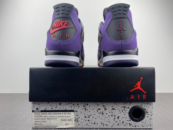 JORDAN 4 RETRO TRAVIS SCOTT PURPLE (FRIENDS AND FAMILY) 766296 LN4 - CCSHOES