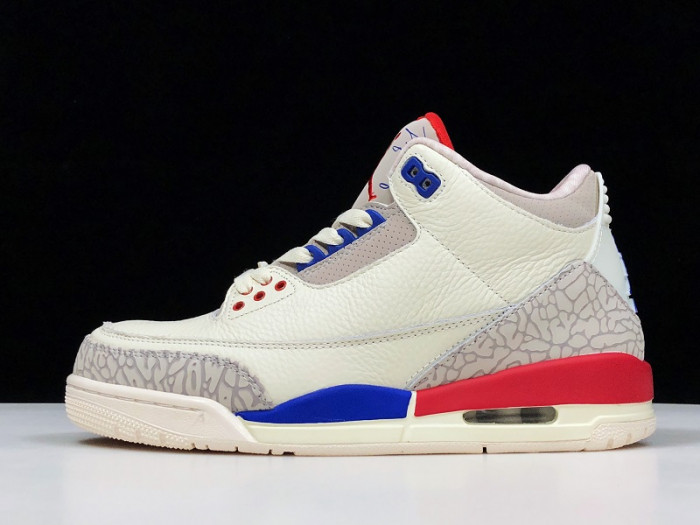 Air Jordan 3 Retro "CHARITY GAME" sail red mens 136064-140 - CCSHOES