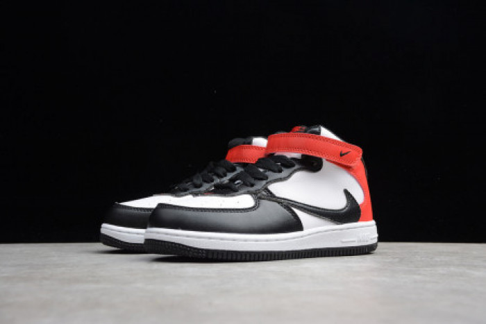 KIDS NIKE AIR FORCE 1 MID 07 X TRAVIS SCOTT WHITE BLACK RED 314197-016 - CCSHOES