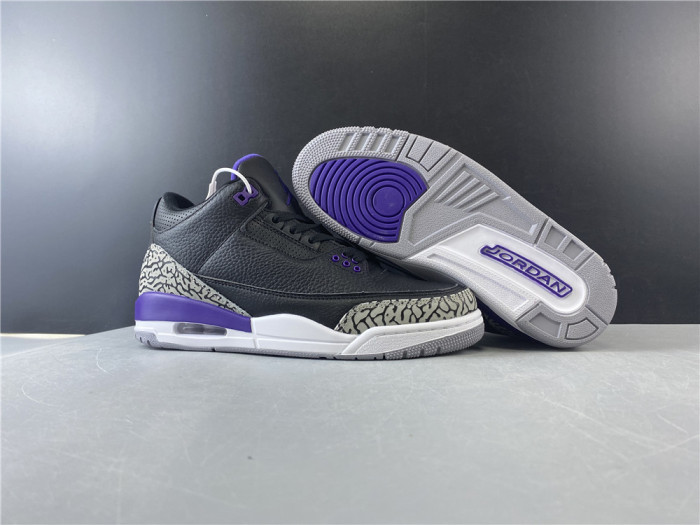 Air Jordan 3 Retro Black Court Purple CT8532-050 - CCSHOES