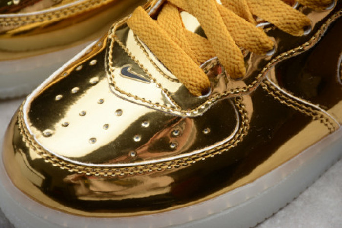 KIDS NIKE AIR FORCE 1 MID WB METALLIC GOLD 314197-8100 - CCSHOES