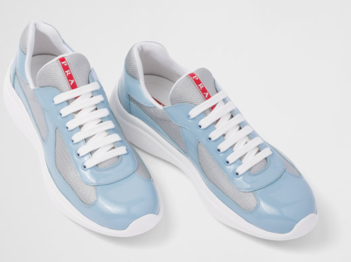 Patent leather and technical fabric Prada America's Cup sneakers - CCSHOES