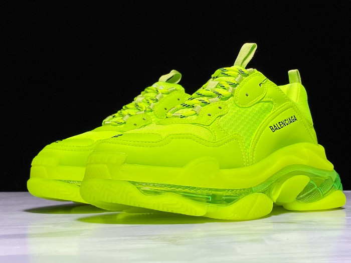 BLCG Triple S Clearsole Fluo Yellow 541624 W2FF1 7320 - CCSHOES