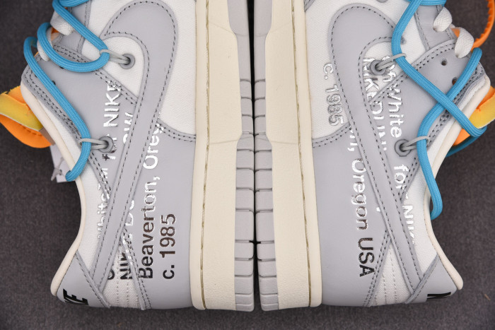OFF-WHITE X NIKE SB DUNK LOW OW WHITE GREY BLUE DM1602-115 - CCSHOES
