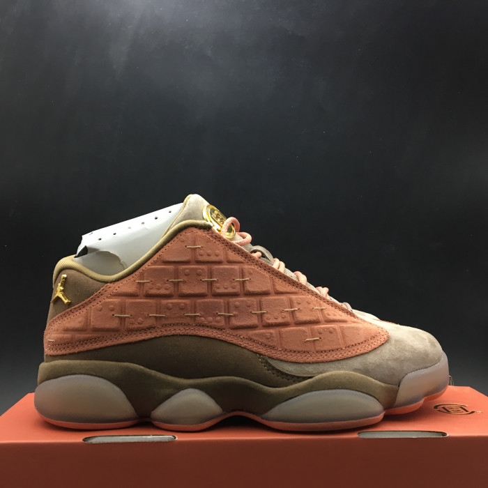 CLOT x Air Jordan 13 Low Sepia Stone/Canteen-Terra Blush AT3102-200 - CCSHOES