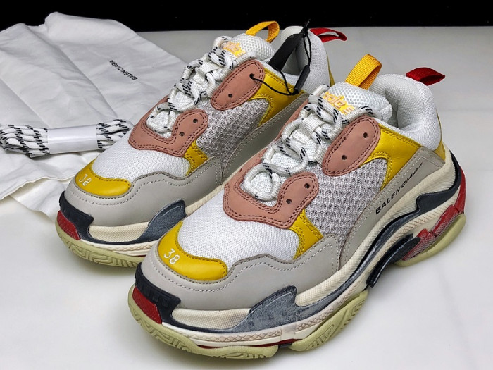 BLCG Triple S Cream Yellow Red 524038 W09O5 9035 - CCSHOES