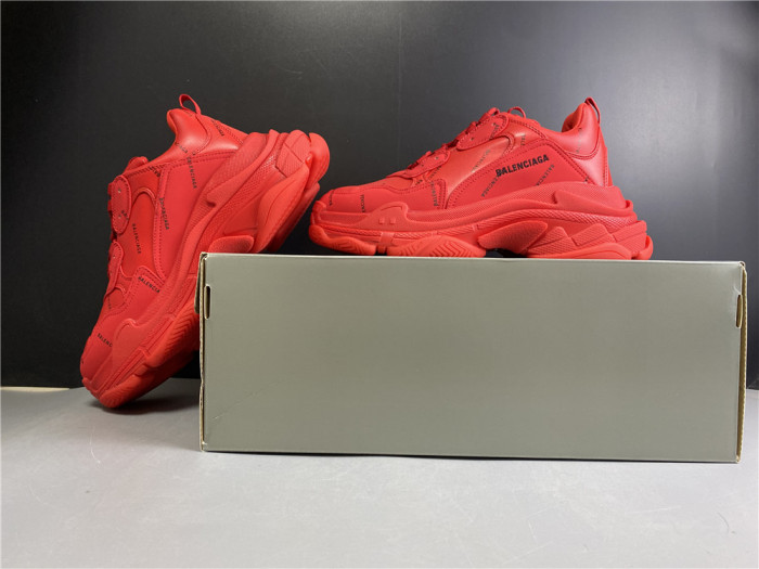 BLCG ALL OVER LOGO TRIPLE S SNEAKER RED 524039 W2FA1 7632 - CCSHOES