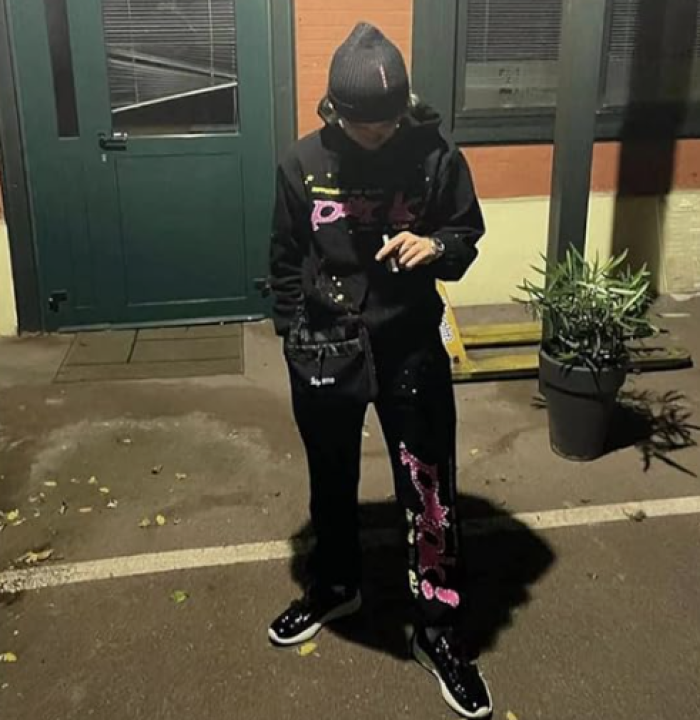 Men's Sp5der Print Tracksuit Two Piece Set - CCSHOES