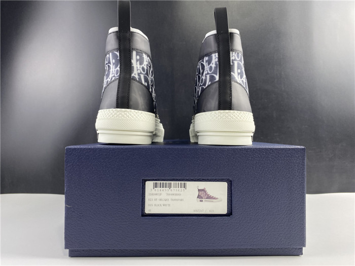 DR B23 High Top Oblique Sneaker Black & White - CCSHOES