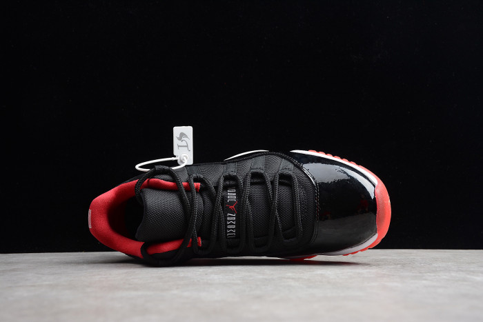 Air Jordan 11 Retro Low "Bred" Black/ Red mens 528895-012 - CCSHOES