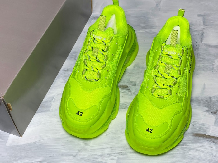 BLCG Triple S Clearsole Fluo Yellow 541624 W2FF1 7320 - CCSHOES