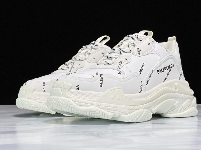 BLCG Triple S Allover Logo White 536737 W2FA1 9010 - CCSHOES