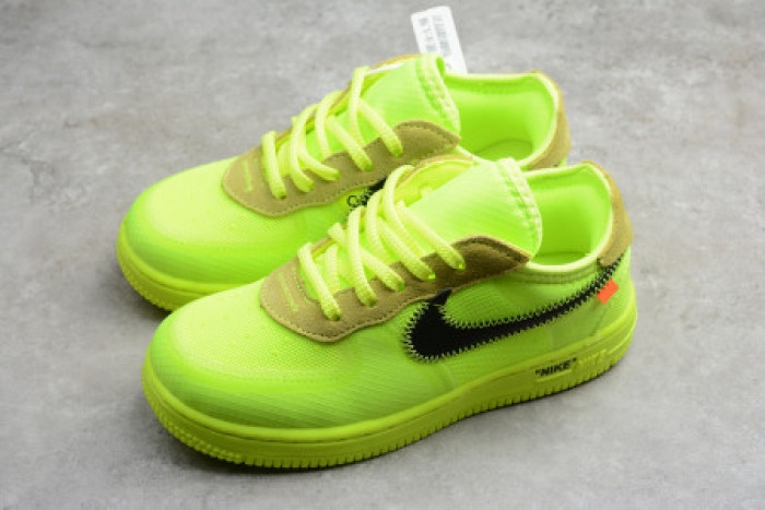 AIR FORCE 1 TD X OFF WHITE VOLT HYPER JADE CONE TODDLER BV0853-700 - CCSHOES