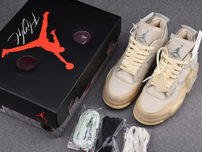 Off-White x Air Jordan 4 “Sail” CV9388-100 - CCSHOES