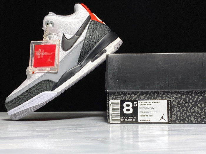 Air Jordan 3 Retro NRG Tinker Fire Red mens AQ3835-160 - CCSHOES