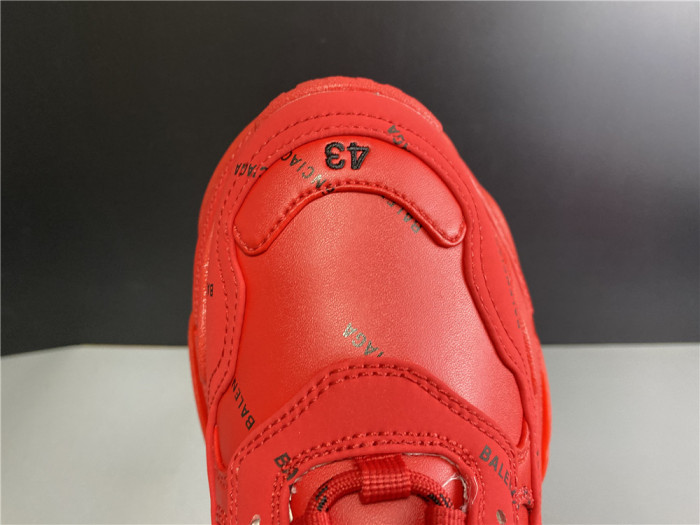 BLCG ALL OVER LOGO TRIPLE S SNEAKER RED 524039 W2FA1 7632 - CCSHOES