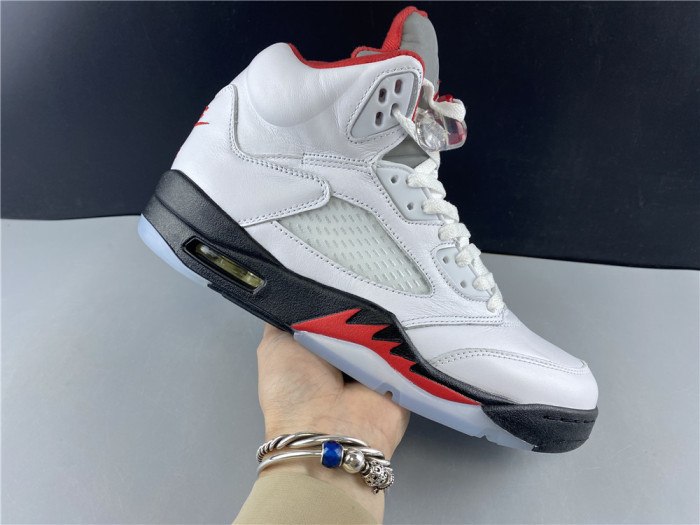 Air Jordan 5 Retro Fire Red Silver Tongue (2020) DA1911-102 - CCSHOES