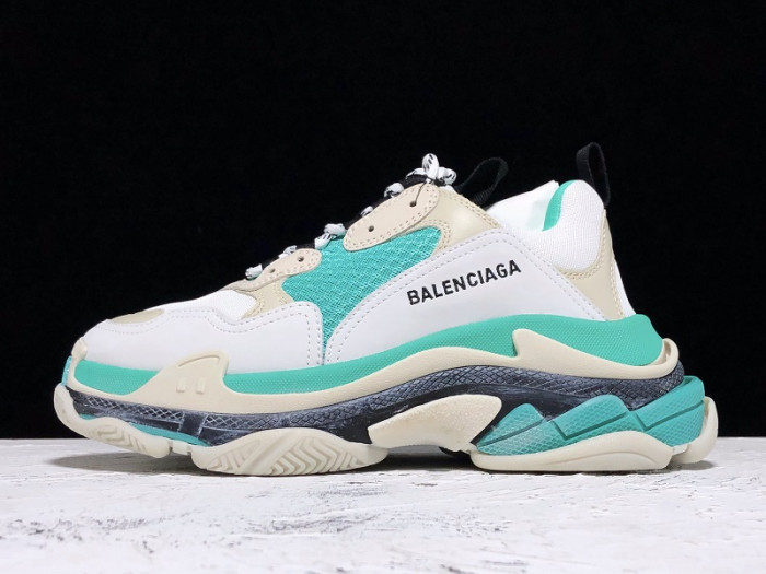 Balencaiga Triple S White Grey Turquoise (W) 524039 W09OH 3005 - CCSHOES