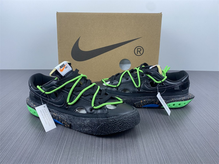 Off-White x Nike Blazer Low "Black / Green" DH7863-001 - CCSHOES