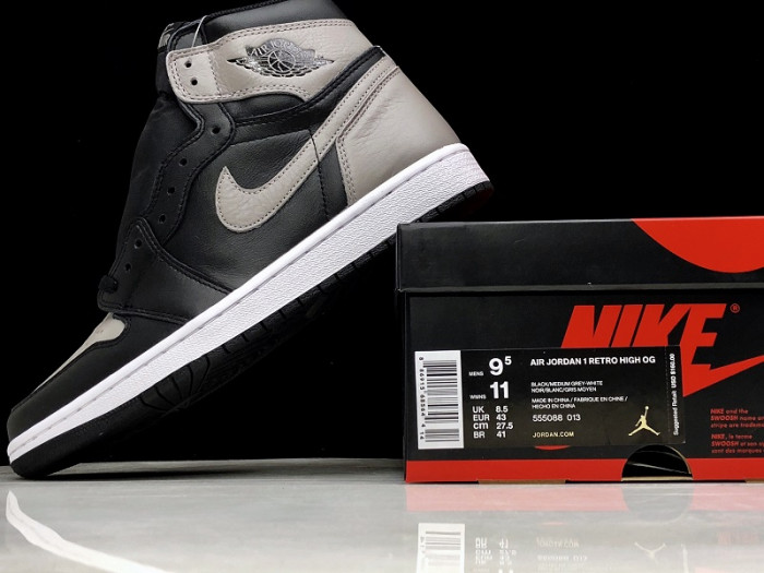 Air Jordan 1 Retro High OG Shadow Black Grey 555088-013 - CCSHOES