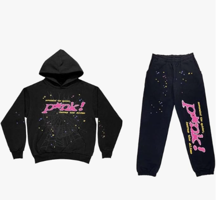 Men's Sp5der Print Tracksuit Two Piece Set - CCSHOES