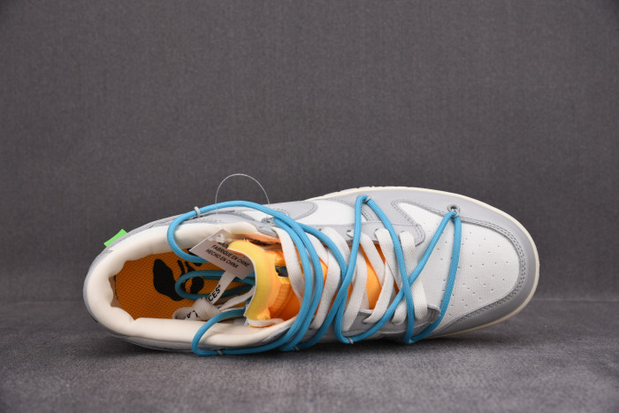 OFF-WHITE X NIKE SB DUNK LOW OW WHITE GREY BLUE DM1602-115 - CCSHOES