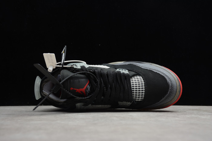 Off White x Air Jordan 4 Retro Bred CV9388-001 - CCSHOES