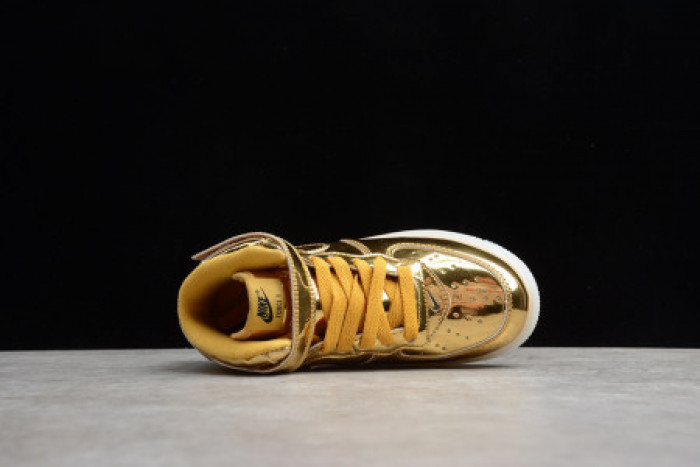 KIDS NIKE AIR FORCE 1 MID WB METALLIC GOLD 314197-8100 - CCSHOES