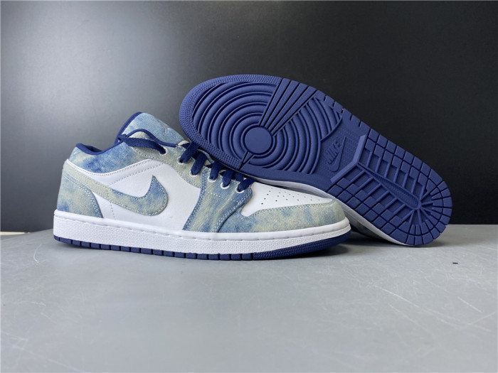 Air Jordan 1 Low Washed Denim CZ8455-100 - CCSHOES