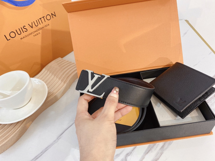 LV Wallet & Belt Set (3.8 CM) - CCSHOES