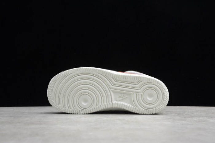 KIDS NIKE AIR FORCE 1 MID 07 WHITE GREEN ORANGE 314193-100 - CCSHOES