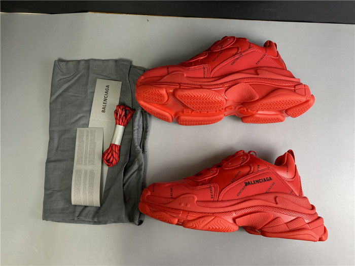 BLCG ALL OVER LOGO TRIPLE S SNEAKER RED 524039 W2FA1 7632 - CCSHOES