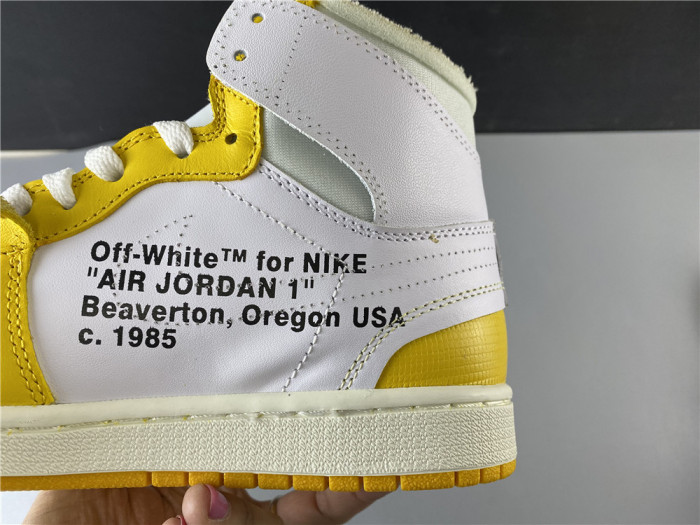 Air Jordan 1 x Off-White NRG White/Dark Powder Yellow-Cone AQ0818-149 - CCSHOES